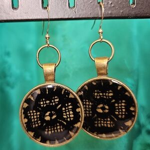 Elegant Black Lace Earrings